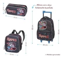 Kit Mochila Rodinhas+Lancheira+estojo duplo Tigor T. Tigre Champion 2026 ORIGINAL 44318+44321+44323