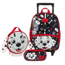 Kit Mochila Rodinhas Lancheira Estojo Escolar Cachorro Dog Pet Yepp
