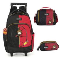 Kit Mochila Rodinhas Lancheira Estojo Harry Potter Infantil