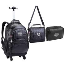 Kit Mochila Rodinhas Lancheira Estojo Matelassê ColorUp Kit Mochila Rodinhas Lancheira Estojo Matelassê ColorUp