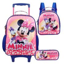 Kit Mochila Rodinhas Lancheira Estojo Minnie R Xeryus 11420