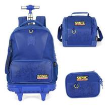 Kit Mochila Rodinhas Lancheira Estojo Sonic Kit Mochila Rodinhas Lancheira Estojo Sonic