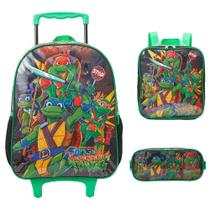 Kit Mochila Rodinhas Lancheira Estojo Tartarugas Ninja 13500
