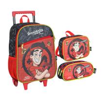 Kit Mochila Rodinhas Lancheira Estojo Youtuber Enaldinho VM Kit Mochila Rodinhas Lancheira Estojo Youtuber Enaldinho VM