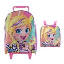 Kit Mochila Rodinhas Lancheira Menina Polly Pocket 16 Xeryus Kit Mochila Rodinhas Lancheira Menina Polly Pocket 16 Xeryus