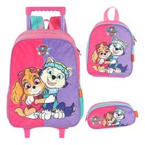 Kit Mochila Rodinhas Lancheira Patrulha Canina Pelúciada - Kit Mochila Rodinhas Lancheira Patrulha Canina Pelúciada -