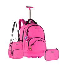 Kit Mochila Rodinhas Luluca Escolar Feminina Costas com Lancheira e Estojo Kit Mochila Rodinhas Luluca Escolar Feminina Costas com Lancheira e Estojo