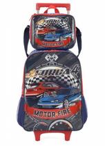 Kit Mochila Rodinhas Luxcel Forca 4 Motor Fire Marinho Marin