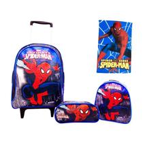 Kit Mochila Rodinhas Masculina Infantil Homem Aranha