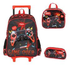 Kit Mochila Rodinhas Menino Controle Vídeo Game Em Relevo Kit Mochila Rodinhas Menino Controle Vídeo Game Em Relevo
