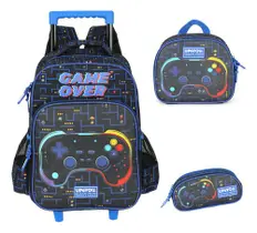 Kit Mochila Rodinhas Meninos Game Over Vídeo Game Up4you