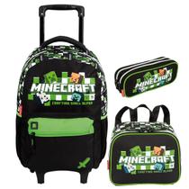 Kit Mochila Rodinhas MINECRAFT PLUS 15 ANOS COLORIDO Sestini Kit Mochila Rodinhas MINECRAFT PLUS 15 ANOS COLORIDO Sestini