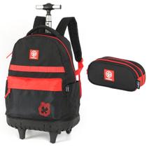 Kit Mochila Rodinhas Oficial Enaldinho Luxcel Mc47512 Preto