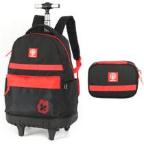 KIT Mochila Rodinhas OFICIAL ENALDINHO Luxcel MC47512 Preto