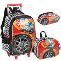 Kit Mochila Rodinhas Oficial Hot Wheels Luxcel Ic41506 Preto Kit Mochila Rodinhas Oficial Hot Wheels Luxcel Ic41506 Preto