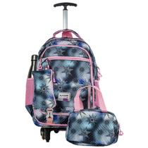 Kit Mochila Rodinhas para Adolescentes com Estojo e Bolsa Escolar