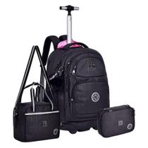 Kit Mochila Rodinhas Rebecca Bonbon Crinkle com Lancheira e Estojo - Clio Kit Mochila Rodinhas Rebecca Bonbon Crinkle com Lancheira e Estojo - Clio