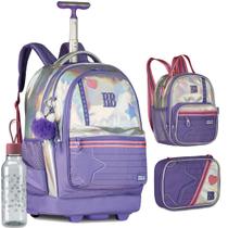 Kit Mochila Rodinhas Rebecca Bonbon Holografica Meninas RB Kit Mochila Rodinhas Rebecca Bonbon Holografica Meninas RB
