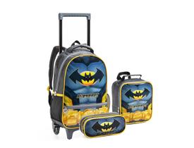 Kit Mochila Rodinhas Super Bat Com Lancheira Estojo Seanite Kit Mochila Rodinhas Super Bat Com Lancheira Estojo Seanite