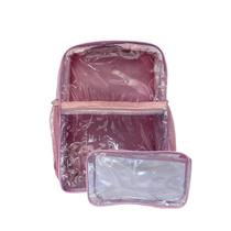 KIT MOCHILA ROSA COM A FRENTE TRANSPARENTE E ESTOJO CRISTAL escolar, faculdade, notebook para o dia a dia KIT MOCHILA ROSA COM A FRENTE TRANSPARENTE E ESTOJO CRISTAL escolar, faculdade, notebook para o dia a dia