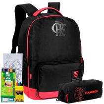 Kit Mochila Rubro Negro Oficial 2025 Volta As Aulas Flamengo