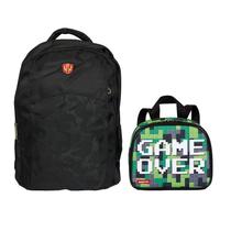 Kit Mochila SBFP-7803 e Lancheira Escolar Infantil Game Over Plus Verde - Fuseco