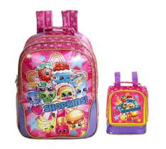 Kit Mochila Shopkins Squishes Com Lancheira Infantil