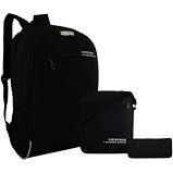 Kit Mochila Shoulder bag e necessaire Executiva Notebook Reforçada Impermeável Mn4118