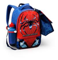 Kit Mochila Spider Aranha Infantil Masculina Costas Seanite
