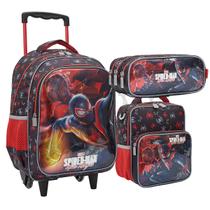 Kit Mochila Spider Man Mile Morales Lancheira Estojo Xeryus