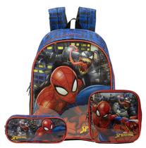 Kit Mochila Spider Man X2 Escolar com Estojo e Lancheira