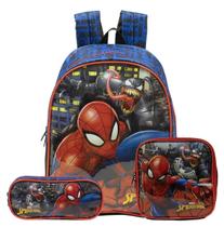 Kit Mochila Spider Man X2 Escolar Com Estojo E Lancheira