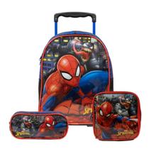 Kit Mochila Spider Man X2 Escolar Com Lancheira E Estojo