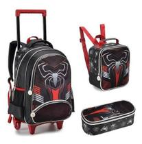 Kit Mochila Spiderman 2024 Rodas Lancheira Estojo