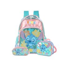 Kit Mochila Stitch Costas Lancheira E Estojo Triplo Meninas Kit Mochila Stitch Costas Lancheira E Estojo Triplo Meninas