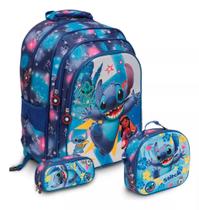 Kit Mochila Stitch Costas Reforçada Passeio Creche Tam G Kit Mochila Stitch Costas Reforçada Passeio Creche Tam G
