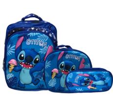 Kit mochila stitch + lancheira + estojo Kit mochila stitch + lancheira + estojo