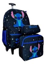 Kit Mochila Stitch Lilo Rodinhas escolar bolsa infantil lancheira estojo - Box