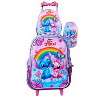 Kit Mochila Stitch Menina com Rodinhas + Lancheira Térmica + Estojo Escolar Kit Mochila Stitch Menina com Rodinhas + Lancheira Térmica + Estojo Escolar