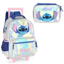 Kit Mochila Stitch Rodinha Holografica Escolar C/ Estojo Box Kit Mochila Stitch Rodinha Holografica Escolar C/ Estojo Box