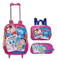 Kit Mochila Turma Da Monica Infantil Rodinhas Lancheira Esco