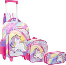 Kit Mochila Unicórnio Infantil Feminina Escolar Rodinhas Yep Kit Mochila Unicórnio Infantil Feminina Escolar Rodinhas Yep