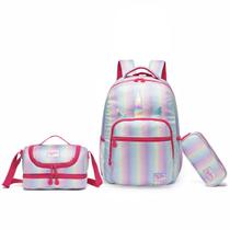 Kit Mochila Únicornio Lancheira Térmica Estojo Organizador