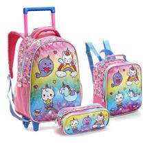 Kit Mochila Unicórnio + Lancheira Térmica + Estojo - Seanite