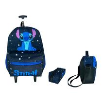 Kit Mochila Unissex Rodinhas Infanto Juvenil Lilo Stitch