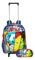 Kit Mochila Vingadores Avengers Escolar Rodinhas