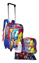 Kit Mochila Vingadores Filme Meninos Escolar Rodinhas Origin