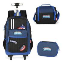 Kit Mochila Vingadores Hulk Capitão America Homem De Ferro