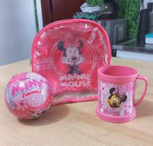 Kit Mochila Viseira Lancheira Infantil Menina com Copo e Brinde
