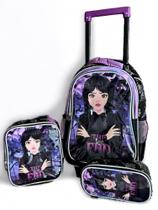 Kit Mochila Wandinha Addams Escolar Lancheira Estojo - Denlex Kit Mochila Wandinha Addams Escolar Lancheira Estojo - Denlex